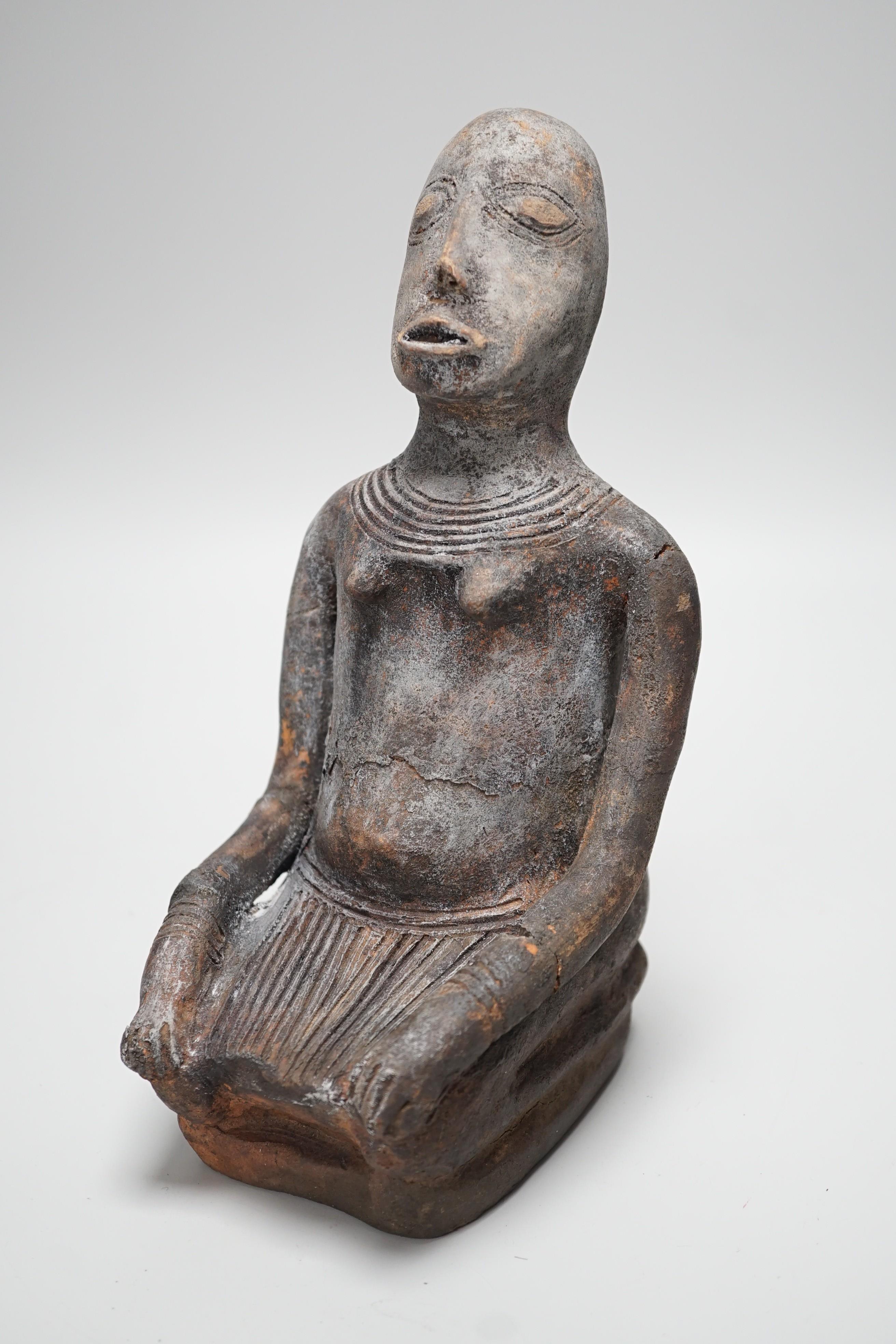 An African tribal Terracotta figure Djenne Mali , 24cm